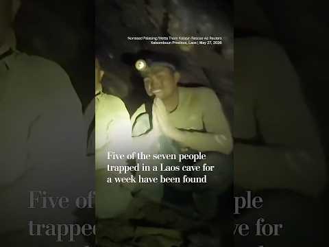 Five of the seven people trapped in a Laos cave for a week have been found