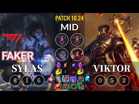T1 Faker Sylas vs Viktor Mid - KR Patch 10.24