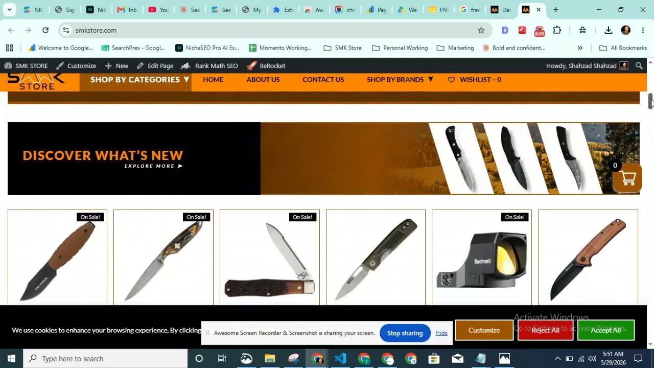 SMK Store Ecommerce SEO case study — live Google Search Console screen recording