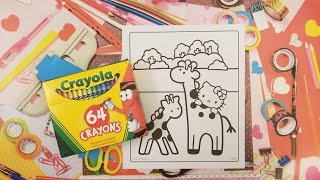 [Colouring] Hello Kitty and Giraffe | Crayola Crayons