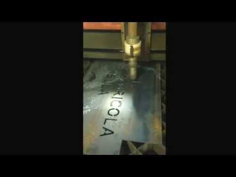 Targa metallica azienda agricola in acciaio incisa con taglio al plasma.