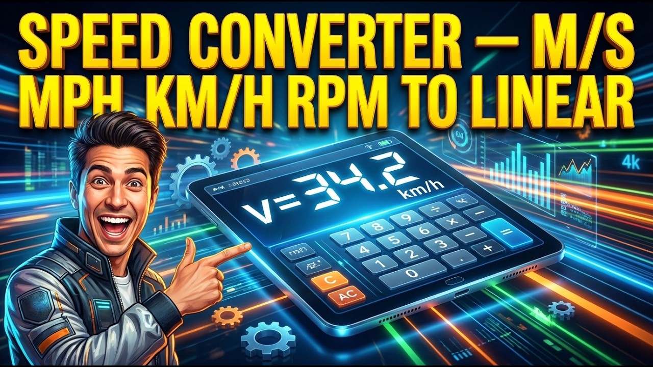 Speed Converter — m/s mph km/h RPM to linear