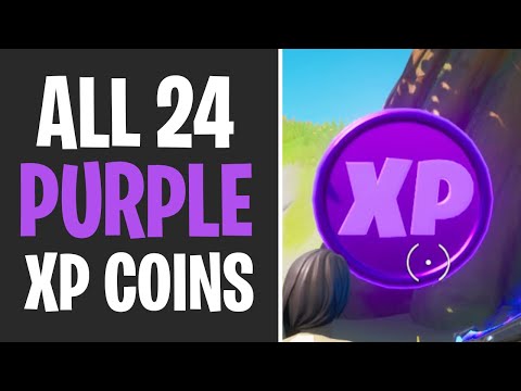 All 24 Purple XP Coins Locations (Week 1-6) - Fortnite