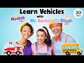 Blippi & Ms Rachel Learn Vehicles - Wheels on the Bus - Videos for Kids - Tractor, Car, Truck + More DEFAULT Thumbnail