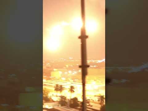 Apache helicopter launches flares over Baghdad during unrest near the US Embassy (2019). | #shorts