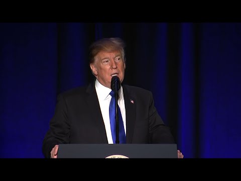 President Donald Trump says the wall he envisions in some places along the southern border would be harder to scale than Mount Everest. He says the wall is "very, very on its way" and says people will have to be very fit to scale it. (Feb. 13)