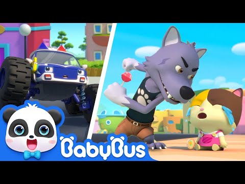 Bad Wolf Stole Baby Kitten's Lollipop | Super Panda Rescue Team | Monster Police Car | BabyBus