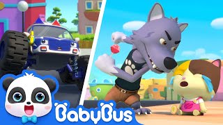 Bad Wolf Stole Baby Kitten&#39;s Lollipop | Super Panda Rescue Team | Monster Police Car | BabyBus