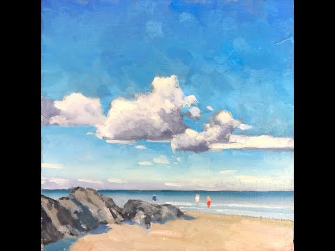 The Secret to Mastering Gradated Skies...Ogunquit Cove Oil Painting Demonstration
