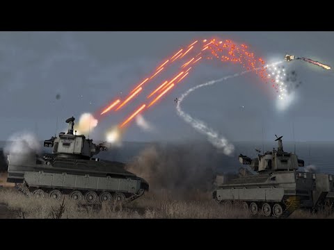 Anti Air Tank Full out Firing at F-16 Fighter Jet! - SAM - C-RAM - Military Simulation - ArmA 3