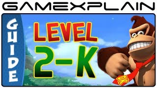 Donkey Kong Country Returns - Tumblin' Temple 2-K (Puzzle Pieces, KONG Letters Guide, Walkthrough)