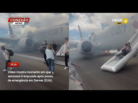 Vídeo: Vídeo mostra momento em que aeronave é evacuada após pouso de emergência em Denver (EUA).