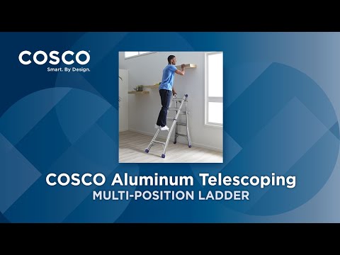 COSCO Aluminum Telescoping Multi-Position Ladder with 300 lb Load Capacity Type IA Duty Rating