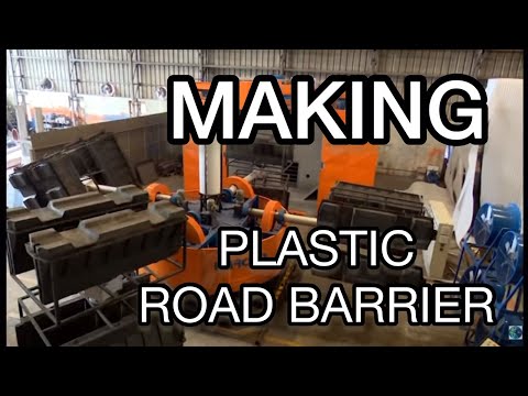 ROTO COMPACT - ROTOMOULDING MACHINE FOR ROAD BARRIER #Roadbarrier #Plastic #Rotomoulding #Naroto