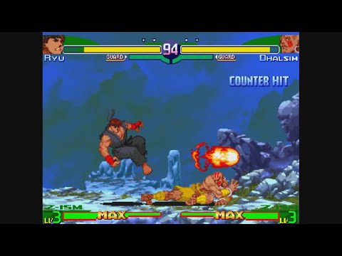Evil Ryu vs. Dhalsim (Hardest AI Battle) - HYPER STREET FIGHTER ALPHA - 20230822