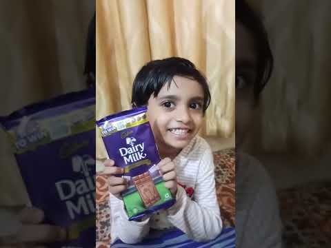 Shreenidhi has bought big chocolate 🍫🍫🍫🍫 for shreeya on this World Chocolate Day..!!