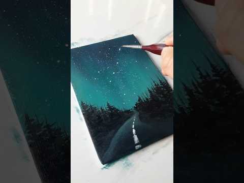 Pintando cielo nocturno en carretera