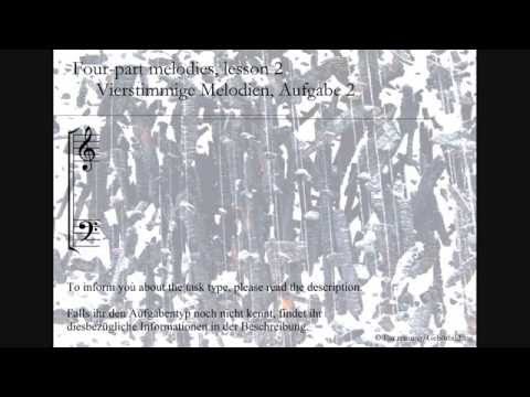 Four part melodies, lesson 2_Vierstimmige Melodien, Aufgabe 2 | Ear training | Gehörbildung