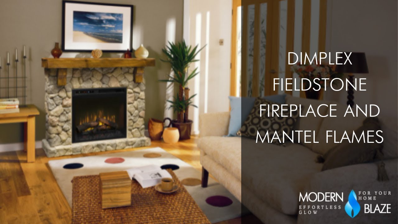Dimplex Fieldstone Fireplace and Mantel Package — Modern Blaze