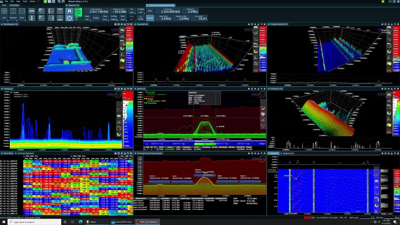 Aaronia SPECTRAN V6 Real-Time Spectrum Analyzer | Lots of 2D and 3D IQ & Spectrum Views