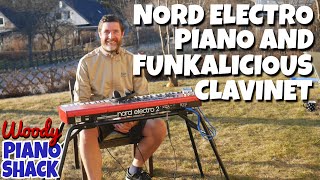 Video thumbnail for Demo and review of Nord Electro 2 rhodes, pianos and mutha funkin' clavinet by Woody Piano Shack