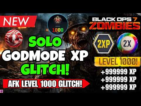 *NEW* BO7 SOLO GODMODE UNLIMITED XP GLITCH! AFK LEVEL 1000 + FAST CAMO XP FARM | BO7 ZOMBIES GLITCH