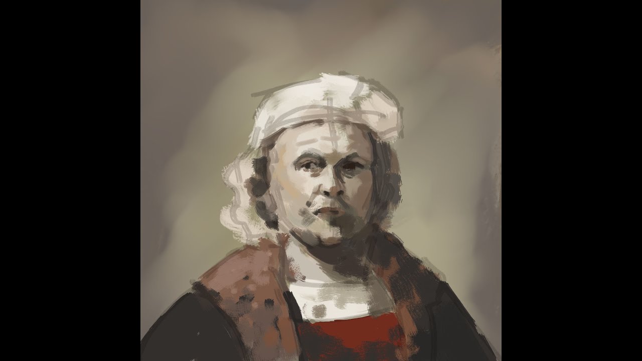 Rembrandt portrait study TIMELAPSE in Krita 5
