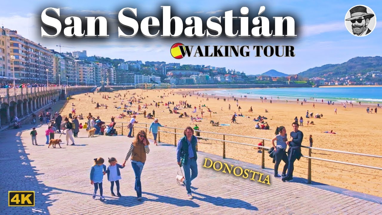 Immersive street-level walking tour through San Sebastián, Spain, showcasing authentic urban landscapes, local architecture, and the vibrant atmosphere of the city's neighborhoods