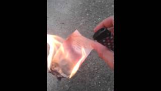 Setting fire to paper in reverse.