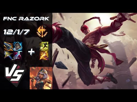 Fnatic Razork JUNGLE Lee Sin vs Qiyana - EU Challenger Patch 25.S1.3