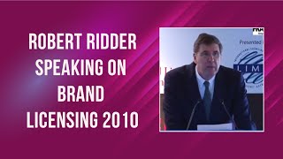 Robert Ridder speaking on Brand Licensing 2010 image