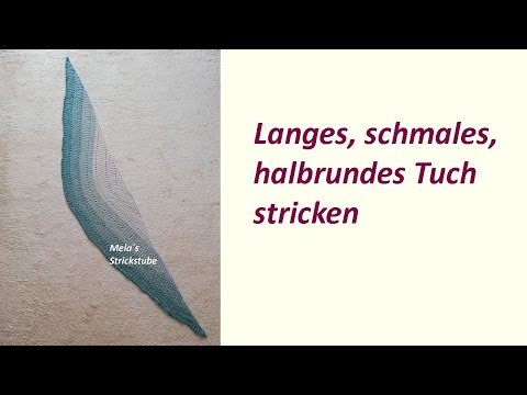 Ragmela 58 - Langes, schmales, halbrundes Tuch mit Rüschenrand stricken