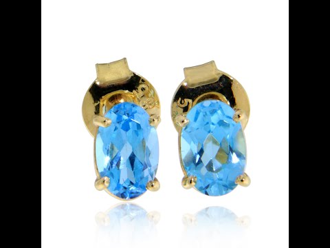 Cercei Stud Aur 14 k Topaz Natural - Lux si Delicatete