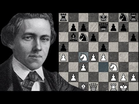 PAUL MORPHY FAZ UM LANCE BRILHANTE E ATACA ATÉ O XEQUE MATE EM UMA PARTIDA DE XADREZ INCRÍVEL