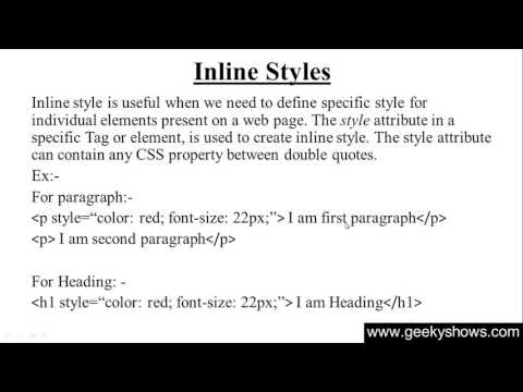 Inline Style in CSS Hindi