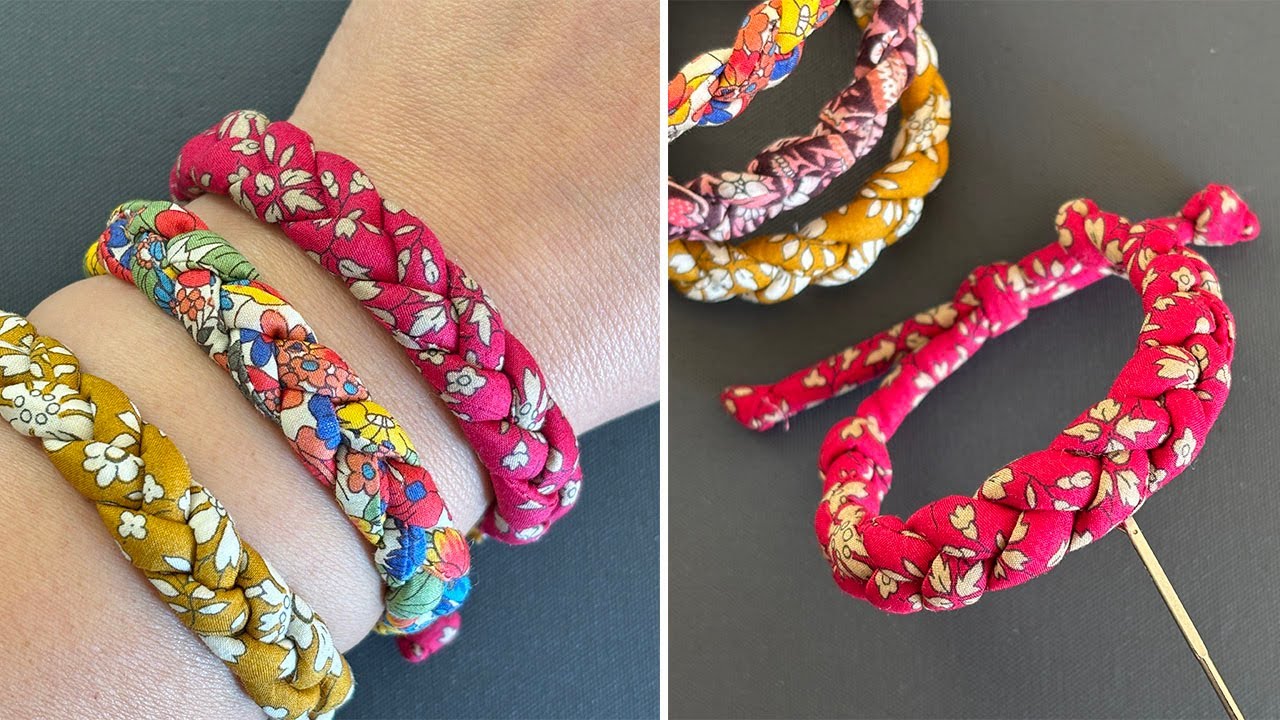 💖 DIY Statement Liberty Fabric Braid Friendship Bracelet Bangle wristband | Pulseira | ब्रेसलेट