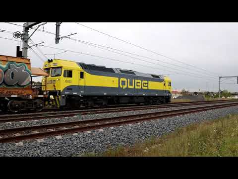 AUSTRALIAN TRAINS TRACKSIDE at Broadmeadows - Vline, Metro Trains, XPT, Pacific National, Qube