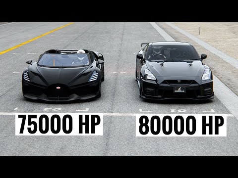 75000 HP Bugatti Mistral 2024 vs 80000 HP Nissan GT-R Godzilla at Special Stage Route X