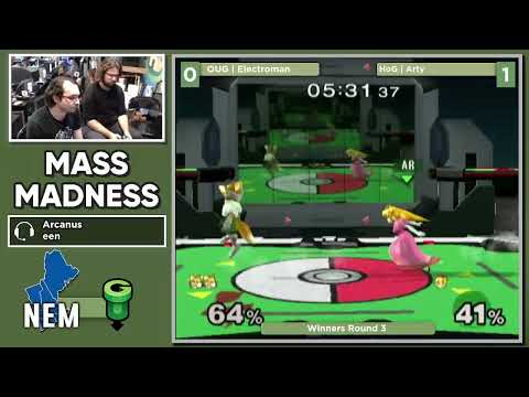 Mass Madness 43 SSBM - OUG | Electroman (Fox) vs. HoG | Arty (Peach) - Melee WR3