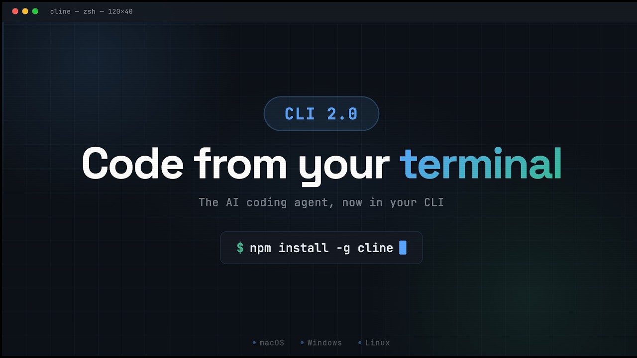 Introducing Cline CLI 2.0 video thumbnail
