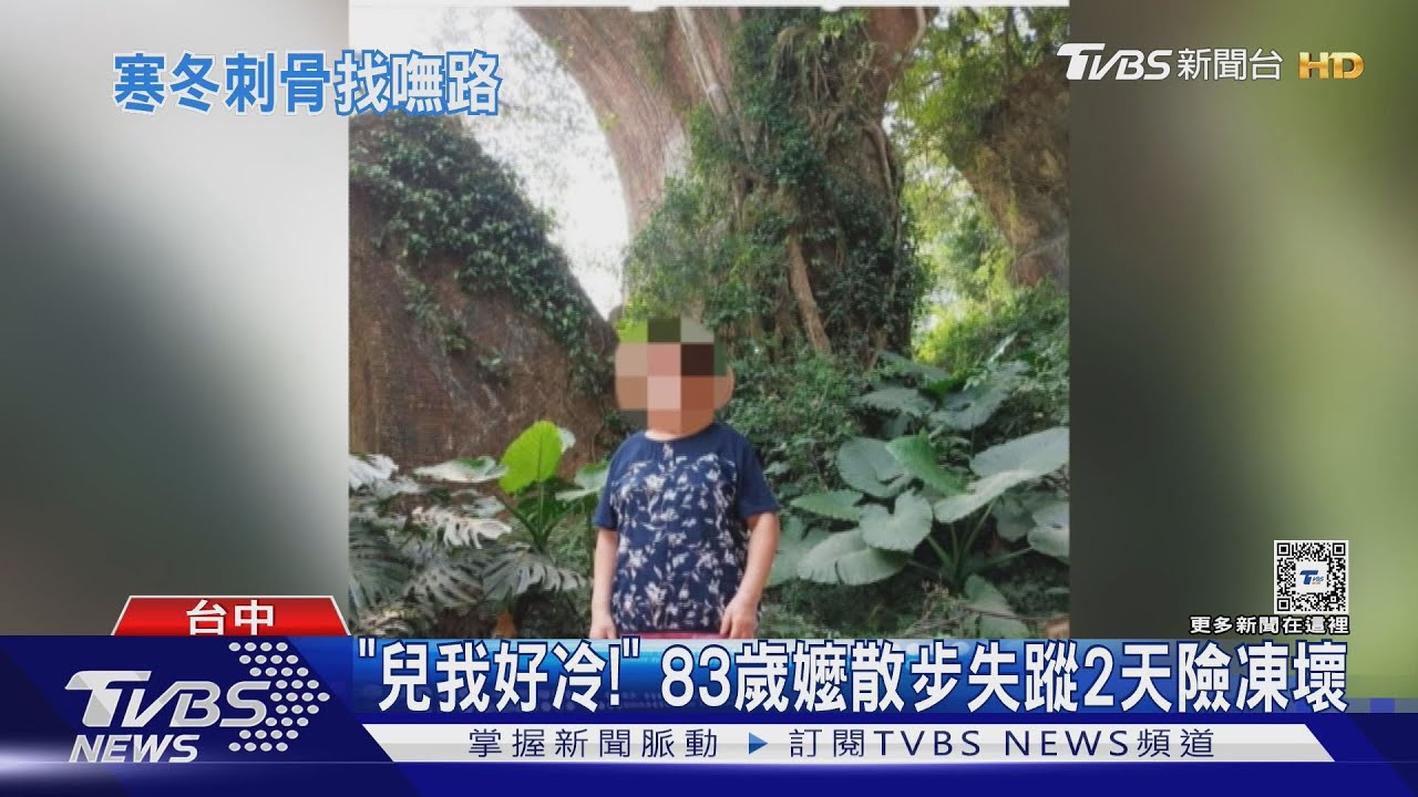 「兒我好冷！」83歲嬤散步失蹤2天險凍壞