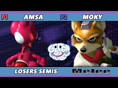GOML 2023 Losers Semis - aMSa (Yoshi) Vs. Moky (Fox) Smash Melee - SSBM