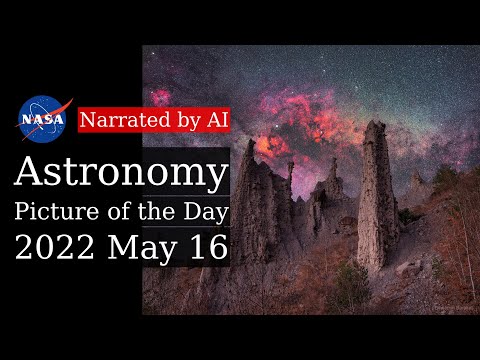 APOD: 2022-05-16 - Milky Way over French Alp Hoodoos (Narrated by Emma)