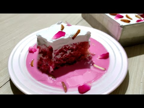 😋tasty🍰 eggless rose milk cake..     making  tutorial