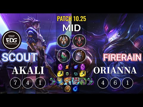 EDG Scout Akali vs FireRain Orianna Mid - KR Patch 10.25