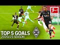 Top 5 Best Goals Borussia Mönchengladbach 2020/21 so far - Unbelieveable Scorpion Kick and More