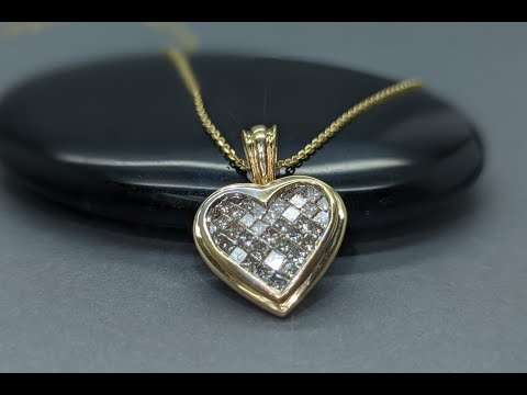 MJW Jewelry: 0.52Ct Princess Diamond Cluster Heart - 14K Yellow Gold