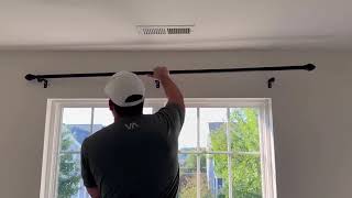 LLPJS Curtain Rods for Windows,Curtain Rod Max Adjustable Length Drapery Rod 1 inch  with Bracket