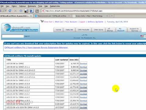 DotNetNuke Tutorial, installing Catalook ecommerce module1/2 - Video #25
