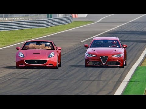 Alfa Romeo Giulia Quadrifoglio vs Ferrari California - Monza